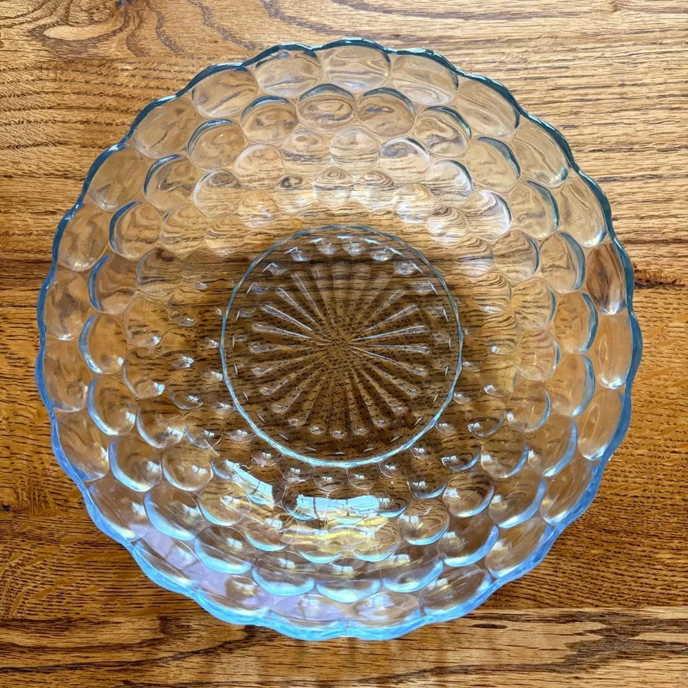 Vintage Glass Bubble Bowl- hint of blue- - Picture 1 of 15